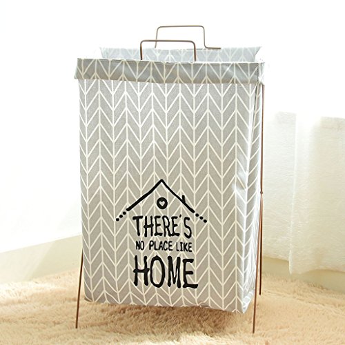 Blesiya Extra Large Foldable Storage Basket Bucket Hamper for Magazine&Newspaper 36x56cm - Grey