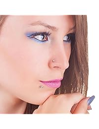 BodyJ4You - 4 piercings de acero quirúrgico con forma de L para nariz, 0.71 oz, 0.098 in