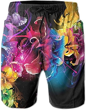 Ljxing Color colorful Sugar Skull Jogging Men Summer Surfing Quick-Drying Swim Trunks Shorts Beach Pants With Pocket