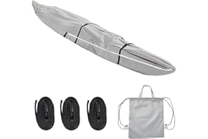 Blueshyhall 420D Heavy Duty Kayak Cover Waterproof UV Protection, Fit 12ft-13ft Kayaks/Canoes/SUPs/Boats/Paddle Boards, Indoo