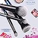 4 pcs Travel Makeup Brush Set - HEDILINA Makeup Brushes Kit, Powder Brush, Foundation Brush, Eyeshadow Brushes, all in a Compact Box (Sapphire Blue)
