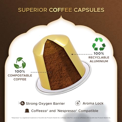 COFFEEZA Value Pack Of 80 Coffee Capsules - Aluminium Coffee Pods | Box Of 8 (80 Capsules)