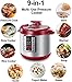 Electric Pressure Cooker ICOOKPOT 9-in-1 Multi- Use Programmable Smart Pressure Cooker, Slow Cooker, Yogurt Maker, Rice Cooker, Steamer, Soup and Warmer, Steam Rack and Recipes, Red