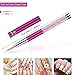 Ycyan 3Pcs Nail Art Liner Brush Pen Set (Size 7 mm,9 mm,11 mm) Rhinestone Handle Salon Using Nylon Hair Brushes