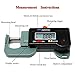 HONG111 Digital Thickness Gauges Mini Portable Horizontal Electronic Thickness Meter Measurement Tool 0 to 12.7mm Caliper, 0.01mm Resolution, -0.03mm Accuracy (Grey Black)