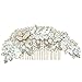 EVER FAITH Women's Austrian Crystal 5 Inch Bridal Flower Bouquet Hair Side Comb Clear