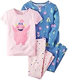 Carter's Girls 4 Pc Cotton, Purple, 4T