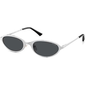 SOJOS Small Trendy Oval Cat Eye Polarized Sunglasses for Women, Chic Y2k Retro 80s 90s Slim Narrow Petite Sunnies SJ1287N