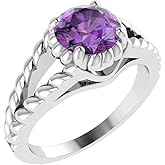 Belinda Jewelz 925 Real Sterling Silver Round Cut Prong Gemstone Women Fine Ring