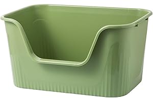 TownTime Extra Large Litter Box with High Sides 25.27" Lx17.83 Wx13.11 H,Anti-Splashing Kitty Litter Box,Tool-Free Assembly,Multi Cat Litter Box,Jumbo Litter Box (Green)