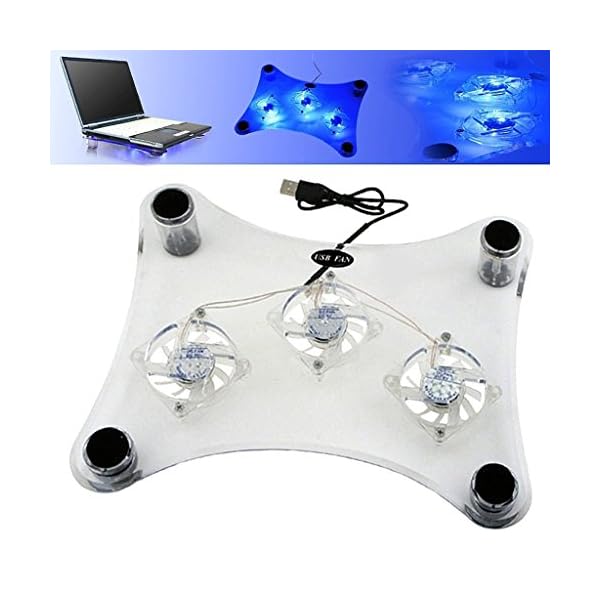 ThreeH-Laptop-Cooling-Pad-with-3-Fans-Blue-LED-Lights-for-Laptop-PS3-PS4-PS-Slim-H-UF01 ThreeH Laptop Cooling Pad with 3 Fans & Blue LED Lights for Laptop PS3 / PS4 / PS Slim H-UF01
