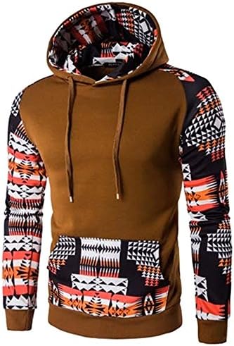 Rouquyanq Hoodie Sweatshirt Men Fashion Printed Hoodies Men Causal Slim Fit Sweatshirts Clothing Size M-2XL Coffee XXL