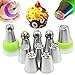 DILISS Cake Decorating Nozzle Set - 6 Stainless Steel Russian Piping Tips & 4 Sphere Balls, 2 Couplers, and 10 Disposable Pastry Bags & 1 Reusable Silicone Pastry Bag, Pastry Cake DIY Baking Tool