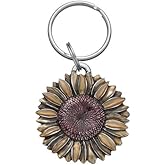 DANFORTH - Sunflower Keychain – Handcrafted Pewter, 2 Inches, Made in USA