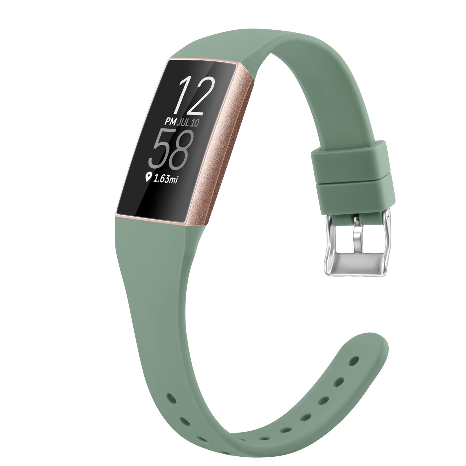 AMCC compatible with Fitbit Charge 3 Strap/Fitbit Charge 4 Strap for Women Men, Slim Soft Silicone Replacement Band for Fitbit Charge 3/Charge 3 SE/Charge 4 Straps (Olivergreen)