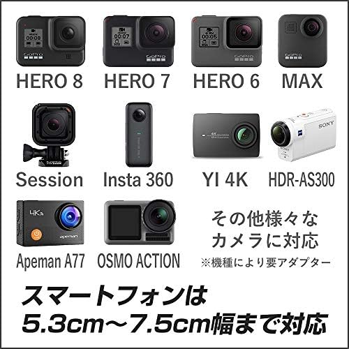 Glider Gopro用 アクセサリー ネックマウント ネックハウジングマウント 本体 アジャスター セット モデル ネック サイズ調整 落下防止 Max Hero8 7 6 5 Osmo Action 対応 首 ゴープロ 用 ネックレス 下げる スマホ アクションカメラ 1年保証 Made In Japan