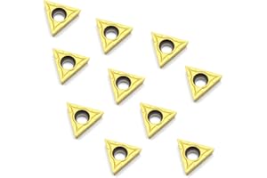 FELEOLIBE Carbide Turning Inserts TCMT16T304，TCMT32.51 Indexable Carbide Lathe Tool，CNC Lathe Milling Inserts Tool for Steel Cast Iron Metal Machining and Turning Tool Holder Replacement Insert 10 Pieces/Pack