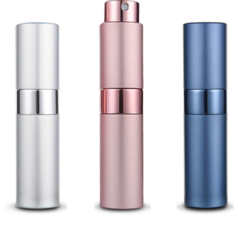 3 Pieces 8Ml Perfume Atomiser Bottles Refillable Travel Spray Mini Portable Bottle Underfil Empty Travel Bottle Sprayer for Purses Handbags And Easy to Fill Scent Aftershave Pump Case Multicolor