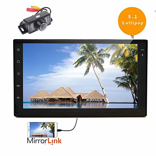 EinCar Android 5.1.1 7   Car GPS Stereo 2 Din In Dash Navigation Headunit Bluetooth AM FM Radio Support 1080P Video Player Airplay/WiFi/OBD2/SW Control With Backup Camera