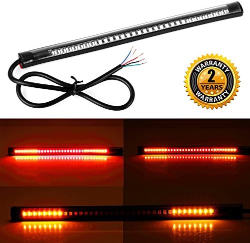 Benlari 8" 48 LED Light Strip Tail Brake Stop Turn Signal License Plate Light Flexible 12V for Motorcycle Harley Davidson ATV Car SUV