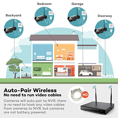 [1080P HD Auto-Pair Wireless] ONWOTE 8 Channel 1080P Outdoor Wireless Security Camera System with 2TB Hard Drive and 8 HD Night Vision 2.0 MP WiFi IP Surveillance Cameras - Thumbnail 4