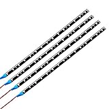 Green Convenience 4PCS Super Bright Blue 30CM 3528 15-SMD DC12V Flexible Waterproof LED Strip Light for Car Interior & Exterior Decoration DRL Day Running Light Or Boat Bus Garden Events Christmas