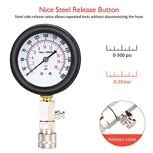 Spark Plug Tester KUNTEC Compression Gauge Test Set For Engine