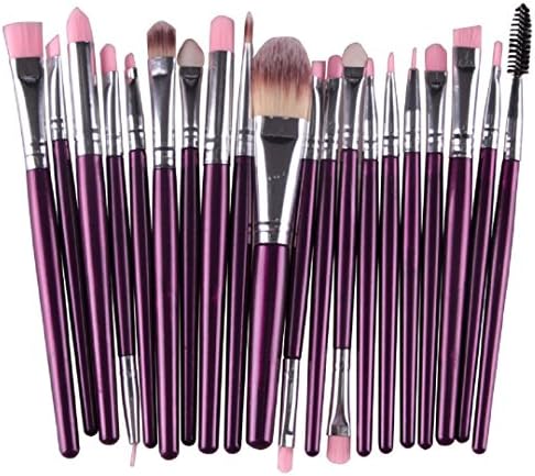 Eshock 20pcs Makeup Brush Set Professional Foundation Blush Tools Make-up Toiletry Kit Cosmetics Brushes Set (20 PCS Makeup Brush Set, Purple)