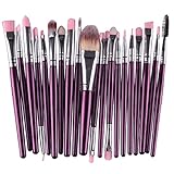 Eshock Clearance ‼, 20pcs Makeup Brush Set Professional Foundation Blush Tools Make-up Toiletry Kit Cosmetics Brushes Set (20 PCS Makeup Brush Set, Purple)