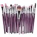 Eshock 20pcs Makeup Brush Set Professional Foundation Blush Tools Make-up Toiletry Kit Cosmetics Brushes Set (20 PCS Makeup Brush Set, Purple)