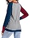 THANTH Womens Crewneck Long Sleeve Color Block Blouse Casual Sweatshirt Tunic Tops