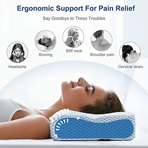 Cervical Pillow for Neck Pain, Adkwse Neck Support Pillows for Pain Relief Sleeping,Orthopedic