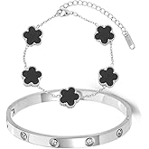 OSIRIDEH2 18K Gold Plated Clover Bracelets For Women, Four Leaf Clover Bracelet Lucky Birthday gift bracelet Jewelry Gifts Jewelry Gifts Trendy