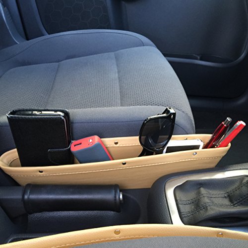 Leather Car Seat Catch Caddy Gap Filler and Organizer in Between Front