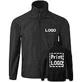 YOWESHOP Long Sleeve Shirts Windbreaker Customize Your Logo Workwear Jackets for Outdoor Team Work Uniform Unisex
