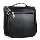 Toiletry Bag,PU Leather Cosmetic Makeup Bag,Hanging Toiletry Bag for Women and Men