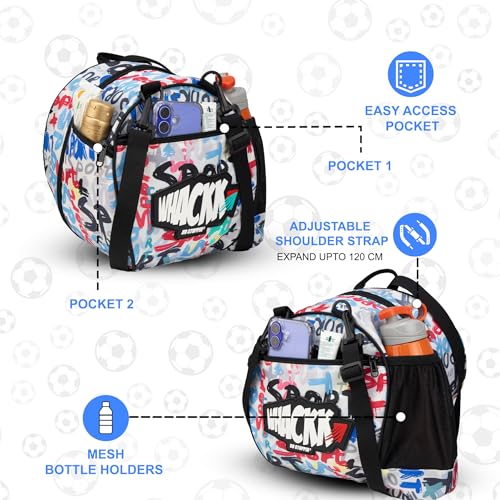 WHACKK Attack Sports Football Bag | Football Kit Bag with Ball, Shoe & Boot Compartment | Unisex Sports Bag for Training & Match Day 2