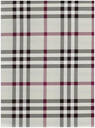 Tartan Plaid Grey PVC Vinyl Tablecloth with Flannel Back 60 x 84