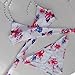 Push-up Padded Bra Bikini,Laimeng Women Floral Sexy Beach Wear Swimwear Swimsuit (S, White)