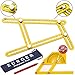 GlowGeek - Original RED Aluminum Alloy Multi Angle Measuring Ruler - Template Layout Guide for Shapes and Angles - Multi Functional Angle Measurement Tool (Yellow)