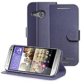 HTC One Remix / One mini 2 Case - GreatShield SHIFT LX Leather Wallet Stand Case Flip Folio Cover with Card Slots for HTC One Remix / One mini 2 (2014) (Blue)