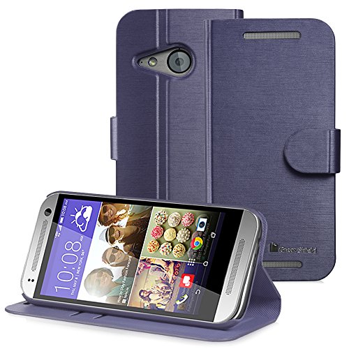 HTC One Remix / One mini 2 Case - GreatShield SHIFT LX Leather Wallet Stand Case Flip Folio Cover with Card Slots for HTC One Remix / One mini 2 (2014) (Blue)