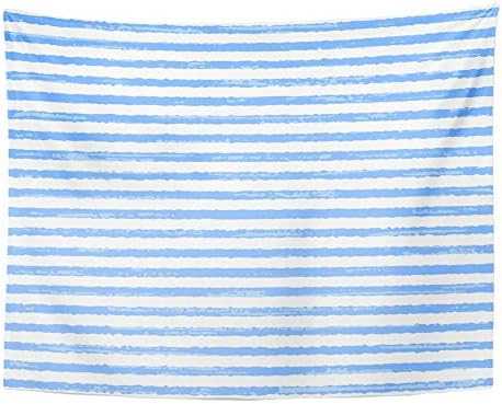 SSKBJTBDW Beautiful Abstract Pattern with Scratched Vintage Blue Rough Stripes on White Tapestry Soft Polyester Cotton Appropriate Size Nice Wall Hanging Decoration