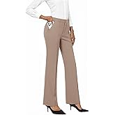 JEKAOYI Womens Dress Work Pants Business Casual Office Pull on Trousers High Waist Wide Leg Stretchy Slacks with Pockets