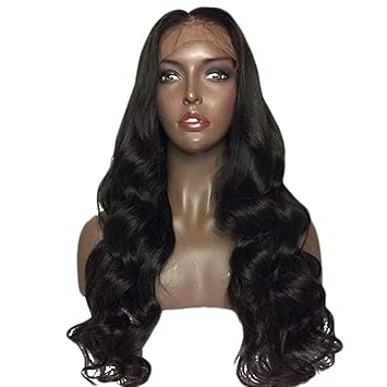 Amazon Com Maycaur Black Long Wavy Synthetic Lace Front Wigs