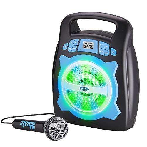 eKids Karaoke Machine for Kids Bluetooth Speaker with Microphone and
