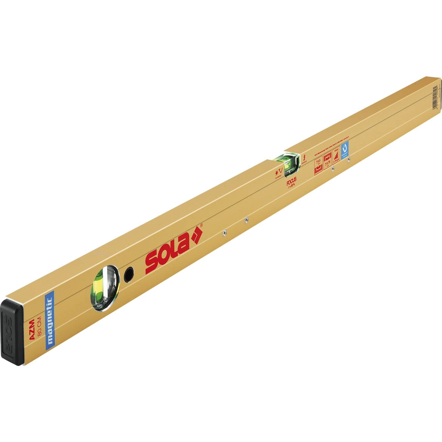Sola AZM 100 Magnetic Spirit Level 100 cm Strong Hold Thanks to Neodymium Magnets Patented Sola Focus Dragonfly