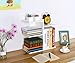 PAG Wood Desktop Bookshelf Assembled Countertop Bookcase Literature Holder Accessories Display Rack Office Supplies Desk Organizer, White