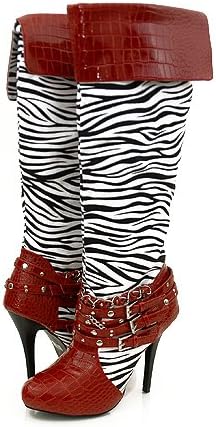 zebra thigh high boots