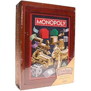 Download Amazon.com: Hasbro Vintage Game Collection Wooden Box Board Game, Monopoly - 2019 Version: Toys ...